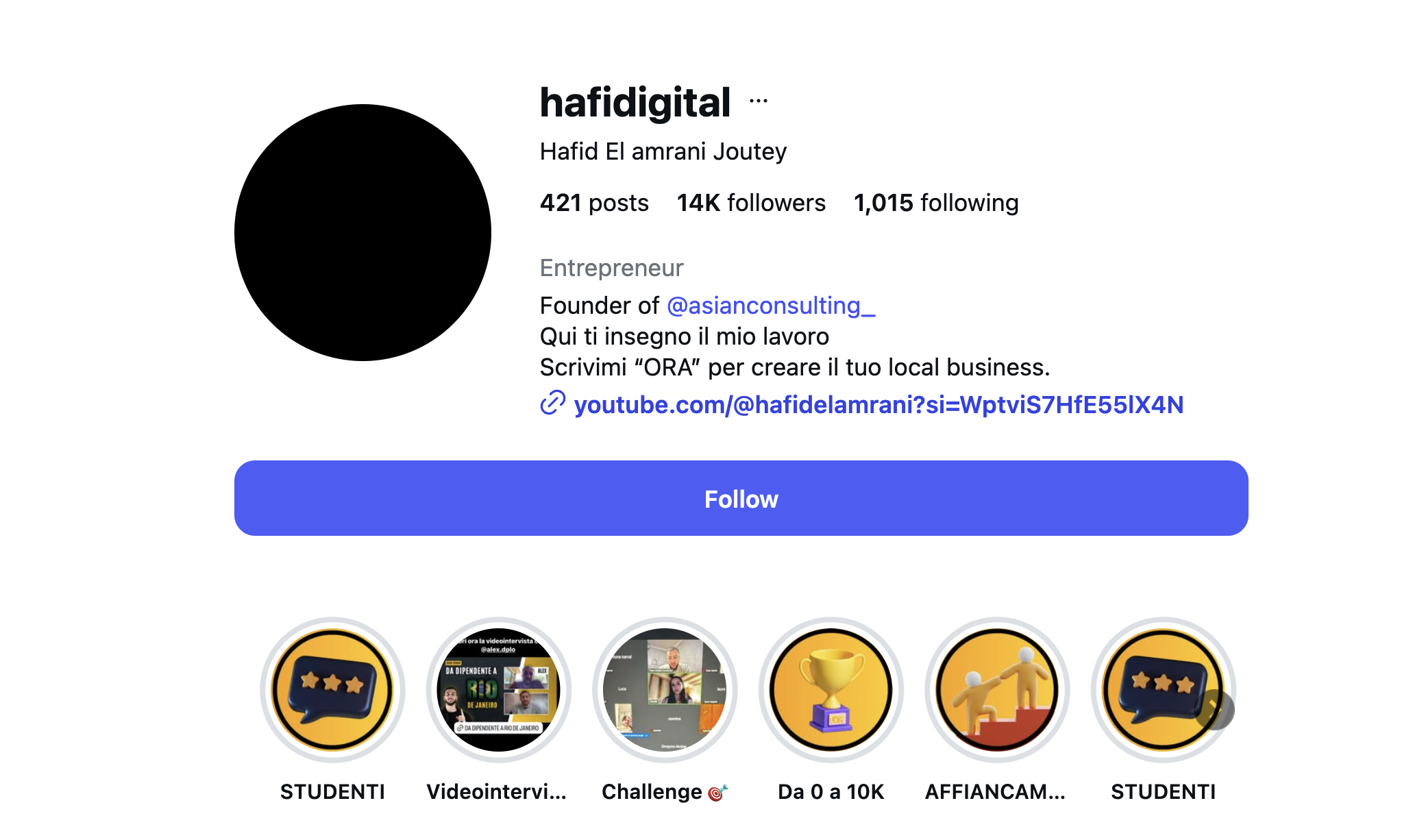 https://www.instagram.com/hafidigital/ — paid trading signals / vip group screenshot