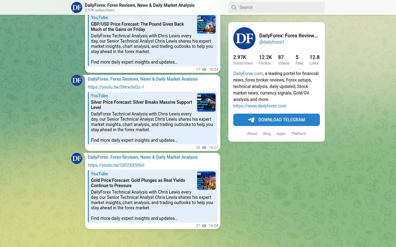 dailyforex1 Telegram — fake trading signals / vip group screenshot